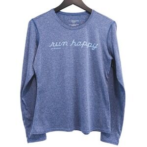 Brooks Long Sleeve Shirt Womens M Blue Heather Moisture Wicking Performance Top